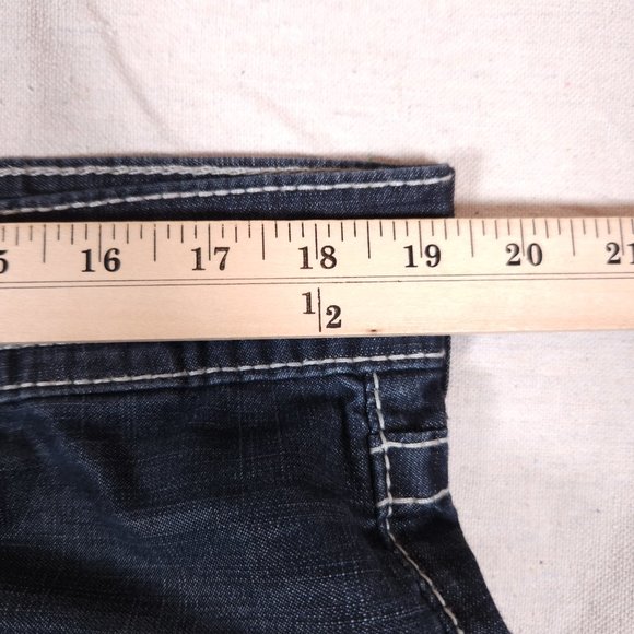 Big Star Blue Jeans Mens 38L Pioneer Boot Distressed Arcuates Stitching USA - Picture 3 of 16